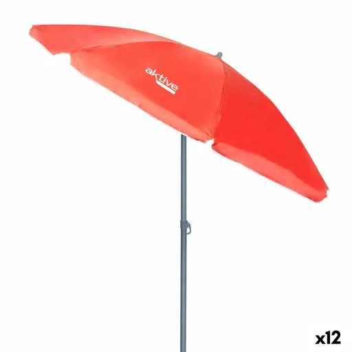 Parasol Aktive UV50 Ø 180 cm Coral Poliéster Alumínio 180 x 187 x 180 cm (12 Unidades)