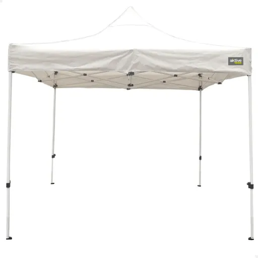 Gazebo Aktive Dobrável Altura Ajustável Aço Poliéster 420D Oxford Branco 300 x 320 x 300 cm