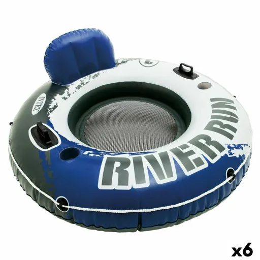 Cadeirão de Piscina Insuflável Intex River Run Azul Branco 135 x 13,5 cm (6 Unidades)