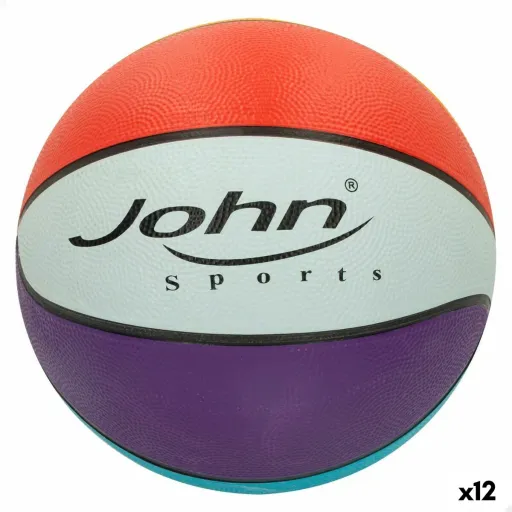 Bola de Basquetebol John Sports Rainbow 7 Ø 24 cm 12 Unidades