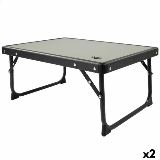 Mesa Dobrável Aktive Camping Cinzento 56 x 25 x 40 cm (2 Unidades)