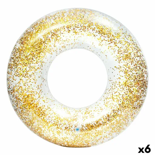 Bóia Insuflável Donut Intex Transparente Purpurina Ø 119 cm (6 Unidades)