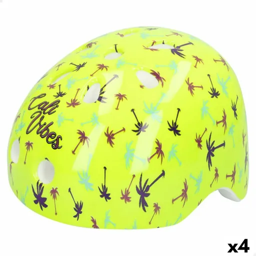 Capacete de Ciclismo Infantil Colorbaby Neon Cali Vibes Amarelo (4 Unidades)