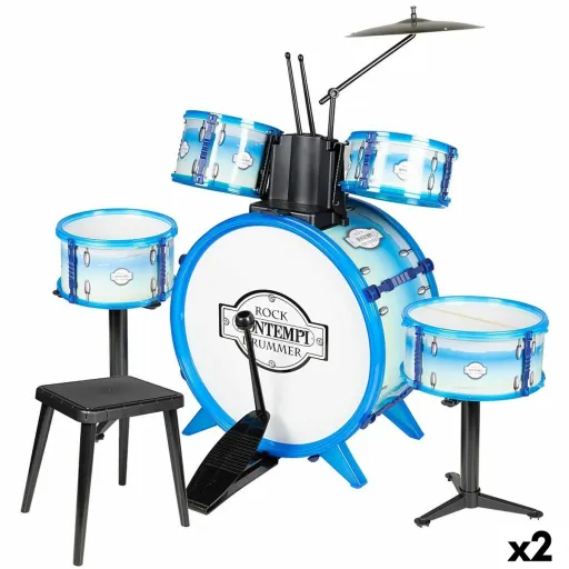 Bateria Musical Bontempi Azul Plástico 85 x 68 x 65 cm (9 Peças) (2 Unidades)